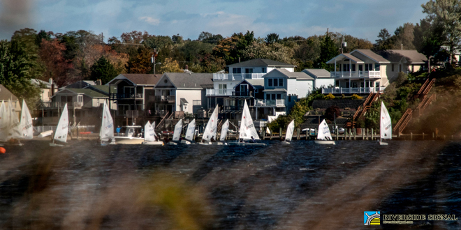 Toms River Yacht Club’s junior and senior fall series regattas, seen here sailing to the west of Money Island. Photo taken at New Jersey Avenue, Pine Beach.